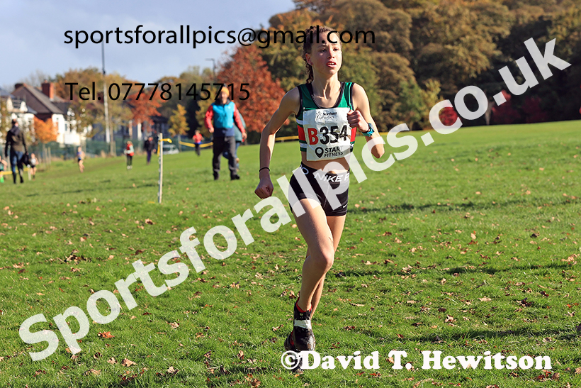 Girls under-15s, 2024 Northern Cross Country Relays, Graves Park, Sheffield.   Photo: David T. Hewitson/Sports for All Pics